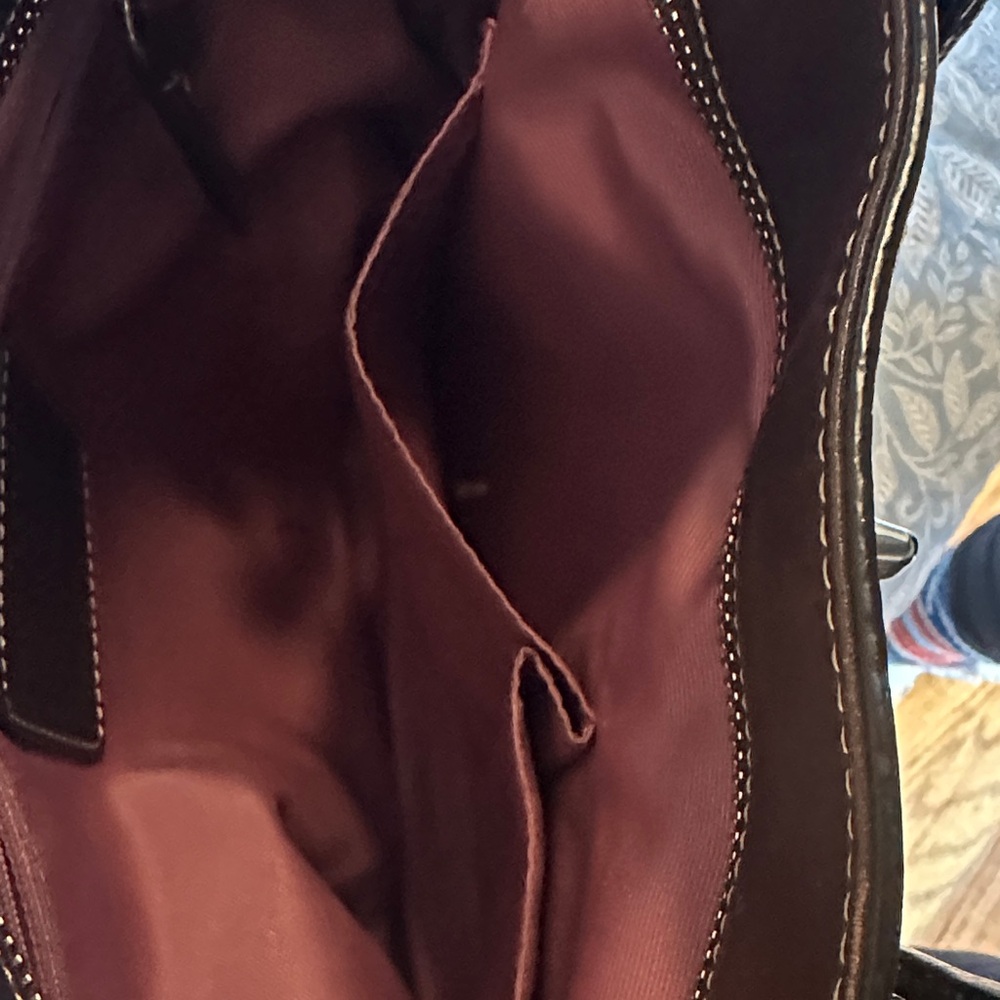 Coach Dark Brown Leather Tote Bag - Picture 9 of 11